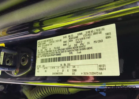 2023 Ford F-150 Xlt z USA, uszkodzony, nr VIN 1FTFW1E51PKF15882